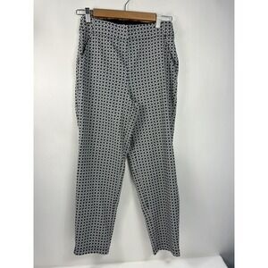 Max Studio Cropped Pants Women's‎ Size S Black/White Print Stretch Pockets
